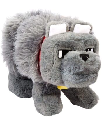 Minecraft Dennis The Wolf Plush Figure 20cm