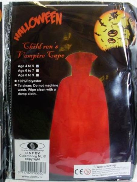 Halloween Costumes Children Vampire Cape Kostume