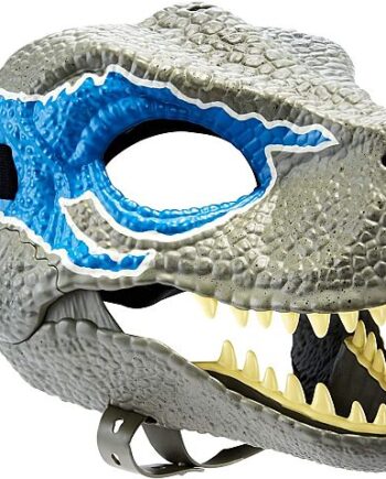 Jurassic World Velociraptor Mask White With Blue Deinonychus